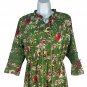 Green Floral Maxi Dress With Drawstring Waist & Lace Trim Sleeves By Zoya Size 2