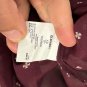 Old Navy Sheer Maroon Floral Print Blouse Womens XS Keyhole Neck Long Sleeve Top