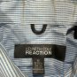 Kenneth Cole Reaction Mens Blue Striped Dress Shirt M Regular Fit Non-Iron