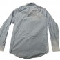 Kenneth Cole Reaction Mens Blue Striped Dress Shirt M Regular Fit Non-Iron
