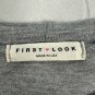 First Look Womens Small Gray & Navy Floral Pocket Tunic Top 3/4 Sleeve Casual