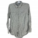 Merona Womens Gray Gingham Button Down Long Sleeve Shirt Large