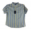 Ben Sherman Mens Casual Button-Down Stretch Striped Shirt Size 2XL Blue Green