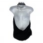 Madrag Halter Bodysuit Womens M/L Black Stretch Nylon Blend Sleeveless Low Back