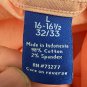 APT.9 Mens Premier Flex Slim Fit Shirt Large 16-16.5 32/33 Peach Button Down