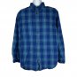 Duluth Trading Co Mens Large Trim Fit Blue Plaid Button-Up Long Sleeve Shirt