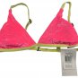 Basta Surf Crushed Velvet Micro Triangle Bra Pink Yellow Adjustable Straps Sz 2