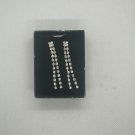 Rhinestone Silver-Tone Dangling Earrings