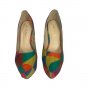 Rainbow Geometric Platform High Heels 7.5 Liliana Maniac-6 Womens Shoes