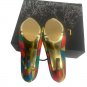 Rainbow Geometric Platform High Heels 7.5 Liliana Maniac-6 Womens Shoes