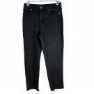 No Boundaries Womens Black High-Rise Raw Hem Jeans Size 3 Casual Stretch Denim