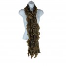 Black & Gold Ladies Ruffle Knit Scarf 100% Acrylic Soft Lightweight Stylish Black & Gold Ladies Ruffle Knit Scarf 100% Acrylic Soft Lightweight Stylish