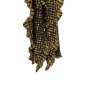 Black & Gold Ladies Ruffle Knit Scarf 100% Acrylic Soft Lightweight Stylish