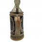 Vintage German Lidded Beer Stein Bremen Roland & Rathaus Design Pewter Lid 0.5L