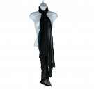 West Loop Womens Black Sheer Scarf Lightweight Polyester Textured Design