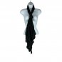 West Loop Womens Black Sheer Scarf Lightweight Polyester Textured Design