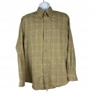 Van Heusen Mens Plaid Button Down Shirt Size Large 1616.5 Cotton Blend No Iron
