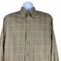 Van Heusen Mens Plaid Button Down Shirt Size Large 1616.5 Cotton Blend No Iron