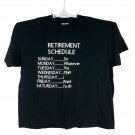 Gildan Mens 2XL Black T-Shirt Retirement Schedule Graphic 100% Cotton Crew Neck Gildan Mens 2XL Black T-Shirt Retirement Schedule Graphic 100% Cotton Crew Neck
