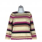 J.Crew Womens Striped Long Sleeve Cotton Top Size M Multicolor Crewneck Casual