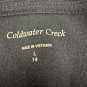 Coldwater Creek Black Open Front Asymmetrical Cardigan Womens Size L Lightweight