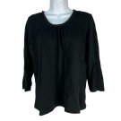 Three Hearts Womens Black Long Sleeve Top Medium Lightweight Casual Comfortable