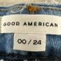 Good American Womens Jeans Size 00 Distressed Medium Wash High Rise Straight Fit