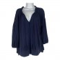 Caslon Womens Petite Size Small Navy V-Neck Tunic Top With Tassels