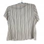 Croft & Barrow Womens 3X Button Down Short Sleeve Striped Shirt Stretch Relaxed