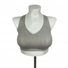 Puma Seamless Racerback Sports Bra L Gray Nylon/Spandex Pullover Lightweight