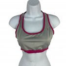 Danskin Now Womens Racerback Sports Bra L Gray & Pink Polyester/Spandex Blend