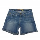 Big Star Womens Remy Low Rise Fit Denim Shorts Size 26 Blue Embroidered Pockets