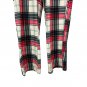 Versona Womens Plaid Lounge Pants Medium Elastic Waist Red Black