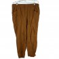 Old Navy Womens Linen Blend Elastic Waist Pull On Pants Large Brown Relaxed Fit