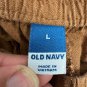 Old Navy Womens Linen Blend Elastic Waist Pull On Pants Large Brown Relaxed Fit