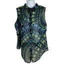 Worthington Sheer Sleeveless Blouse Petite PXL Lightweight Multicolor Abstract Worthington Sheer Sleeveless Blouse Petite PXL Lightweight Multicolor Abstract