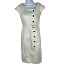 White House Black Market White Button-Front Belted Dress Size 00