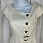 White House Black Market White Button-Front Belted Dress Size 00