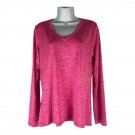 Under Armour Womens Pink Long Sleeve V-Neck Performance Shirt Size M