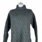 St Johns Bay Petite Medium Cable Knit Gray Turtleneck Sweater Acrylic Wool Blend