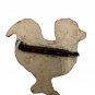 Vintage Ceramic Hand-Painted Rooster Brooch Farmhouse Style Multi-Color Pin