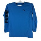 Puma Youth Boys Performance Long Sleeve T-Shirt Size Large 14-16 Blue Logo Puma Youth Boys Performance Long Sleeve T-Shirt Size Large 14-16 Blue Logo