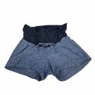 Old Navy Chambray Blue Maternity Shorts XS Casual Drawstring Lightweight