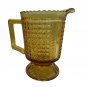 Antique Early American Pressed Glass Amber Three Panel Creamer Pitcher 1880s