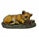 Lion Cub & Tortoise Masterpiece Porcelain Figurine Homco 1985 Handpainted Decor Lion Cub & Tortoise Masterpiece Porcelain Figurine Homco 1985 Handpainted Decor