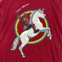 Deadpool Maroon Long Sleeve Shirt Comics Riding Unicorn Graphic Size LG