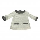 Janie And Jack Girls Size 4 Houndstooth Accent White  Tunic Long Sleeve Casual