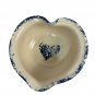 Handmade Marshall Pottery Stoneware Heart Bowl With Blue Lace Decor Vintage