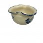 Handmade Marshall Pottery Stoneware Heart Bowl With Blue Lace Decor Vintage