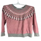 Time And Tru Womens Plus Size 3XL Rose Pink Sweater Fair Isle Pattern Time And Tru Womens Plus Size 3XL Rose Pink Sweater Fair Isle Pattern